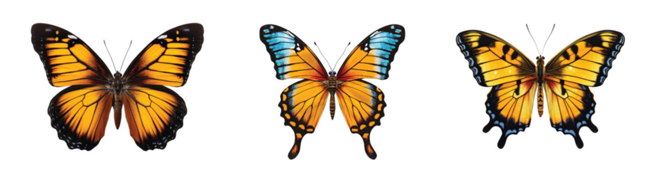 Colored butterfly isolated on white clip art