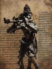 Krishna brass statue