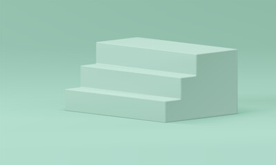 3d staircase steps podium climbing geometric structure stage award arena realistic vector