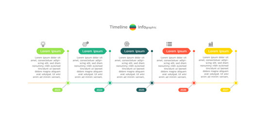 Presentation business infographic timeline 
template design with 5 step