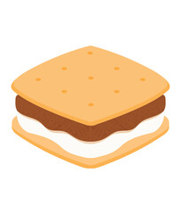 Kawaii S'mores Vector, Elements and Symbol