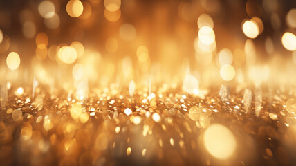 Shimmering Gold Bokeh Background