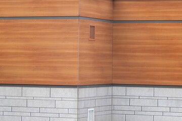 wooden facade of a modern  building