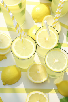 Cold refreshing beverage lemon fresh drink leaf lemonade vodka glass liquid concept cocktail summer closeup