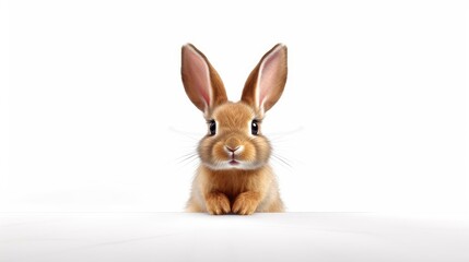 Fototapeta na wymiar easter rabbit with simple white background top view Created With Generative AI Technology 