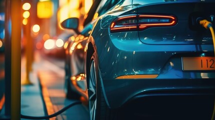 Fototapeta na wymiar Electric Car Charging Created With Generative AI Technology 