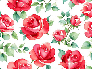 Photo  flowers watercolor seamless patterns Ai generated