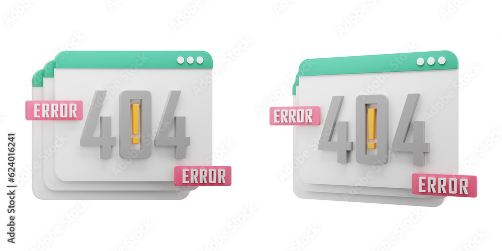 Poster page not found 404 3d illustration. 404 error web page concept. colorful minimal style. 3d rendering