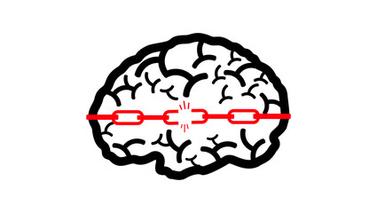 mental health or depression, the chain around the brain breaks