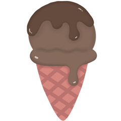 Chocolate Ice Cream with Chocolate Sauce