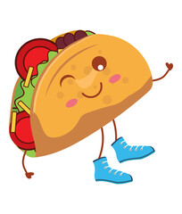 Kawaii Taco Vector, Elements and Symbol
