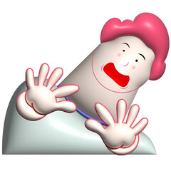Don't do gesture cartoon man 3d