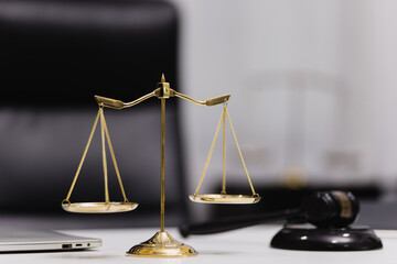 law contract office desk, justice and law concept.