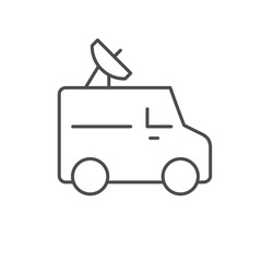 Television bus line outline icon