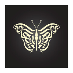 Free vector arabic calligraphy butterfly pattern