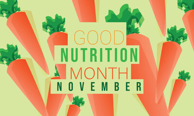 Good Nutrition month. background, banner, card, poster, template. Vector illustration.
