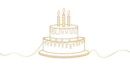 birthday cake line art vector eps 10