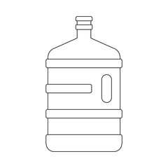 A large clean water bottle with a stopper and handle on the side of the bottle on a white background.