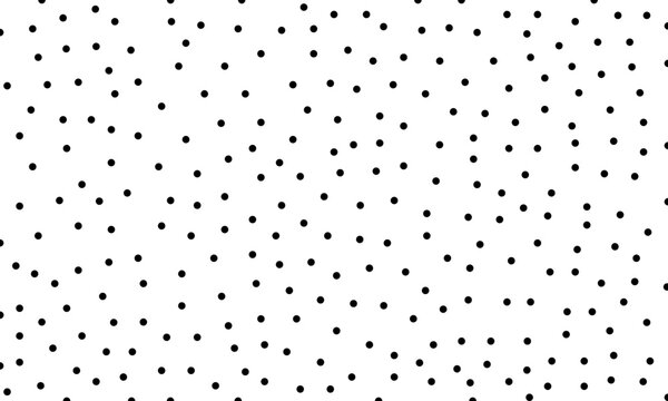 Black random dots on white background. Polka dot seamless pattern background. Vintage texture.