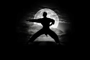 Martial arts master on fight training