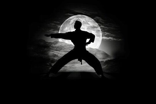 Martial arts master on fight training