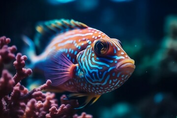 Underwater photography of fish. Generative AI.