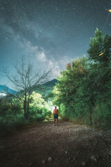 Man gazing the milky way