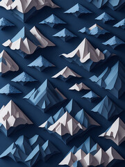 Paper mountains abstract background. AI generated illustration.
