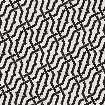 Seamless pattern with intersecting stripes, poly lines, polygons. Abstract ornament in Arabic style. Arabesque.