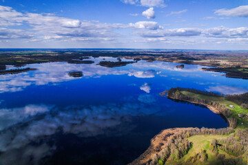 aerial view of lake in Europe