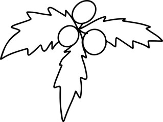 Cute doodle christmas. Simple coloring card holidays design element, nursing