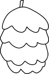 Cute doodle christmas. Simple coloring card holidays design element, nursing