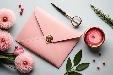 envelope with rose