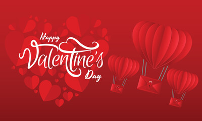 Naklejka premium valentine's day heart background, happy valentine's day, 14 February