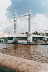 Obraz na płótnie Canvas Albert Bridge in London on a sunny day