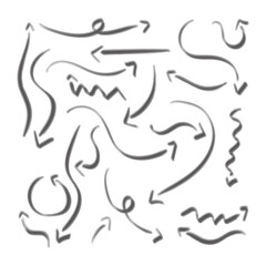 set of black hand drawn arrows