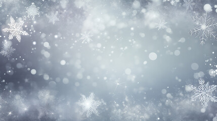 Fototapeta premium Abstract white christmas background with snowflakes. Generative AI
