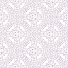 Fototapeta premium Seamless ethnic pattern with floral motives. Mandala print for fabric, textile, paper.