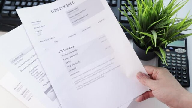 Utility bill with payment details, Rising energy costs reflected in the bill