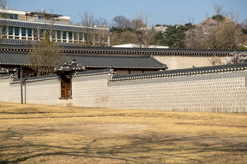 Obraz premium Gyeonghoeru Pavilion of Gyeongbokgung Palace - Korea , Seoul