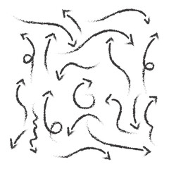 set of black hand drawn arrows