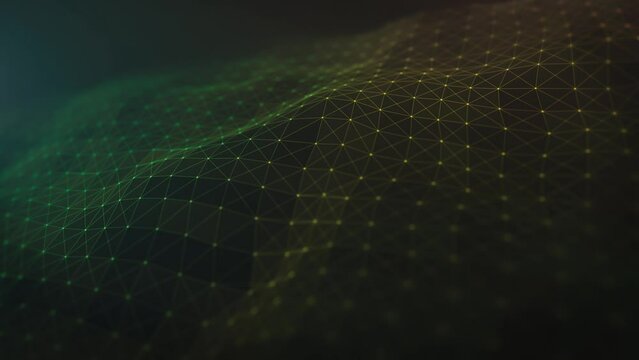 Colorful Digital Neural Network Grid. Abstract Technology Background