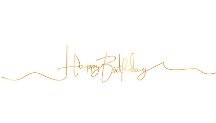 Happy birthday handwritten line art style . hand drawn lettering vector eps 10