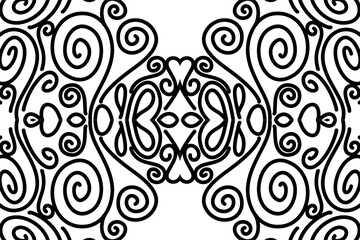 Beautiful symmetrical abstract batik line art pattern for background wallpaper textile or fashion 