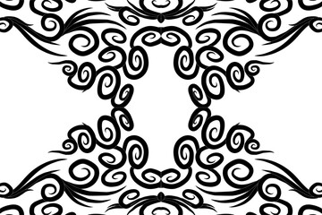 Beautiful symmetrical abstract batik line art pattern for background wallpaper textile or fashion 