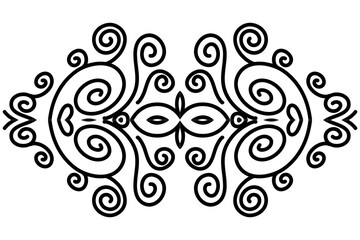 Beautiful symmetrical abstract batik line art pattern for background wallpaper textile or fashion 