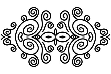 Beautiful symmetrical abstract batik line art pattern for background wallpaper textile or fashion 