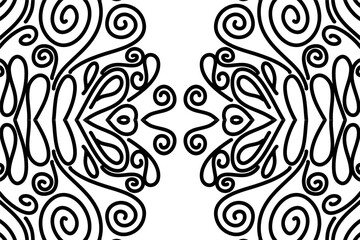 Beautiful symmetrical abstract batik line art pattern for background wallpaper textile or fashion 