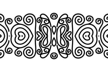 Beautiful symmetrical abstract batik line art pattern for background wallpaper textile or fashion 