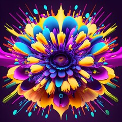 Obraz premium abstract background with flower design colour leaf plant decoration colour mandala